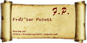 Fráter Polett névjegykártya